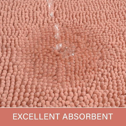 LOCHAS Luxury Bathroom Rug Shaggy Bath Mat 24 x 60 Inch, Pink