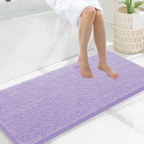 Smiry Bathroom Rugs 47X20, Luxury Chenille Extra Soft Absorbent Bath Mat