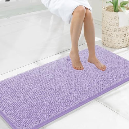 Smiry Bathroom Rugs 47X20, Luxury Chenille Extra Soft Absorbent Bath Mat