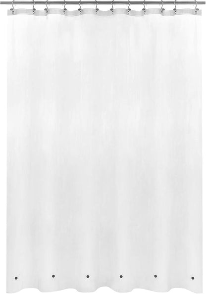 Mrs Awesome Long Shower Curtain Liner with 6 Magnets 72 x 80 inch, Frost | Thick PEVA Heavy Duty,12 Rustproof Grommets, Waterproof Frosted Shower Curtain Plastic 72x80 for Bathroom Long Size