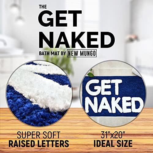 Get Naked Bath Mat Blue - Cute Bathroom Rugs Decor, Shower Mat, 31" x 20"