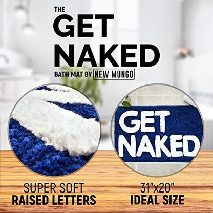 Get Naked Bath Mat Blue - Cute Bathroom Rugs Decor, Shower Mat, 31" x 20"