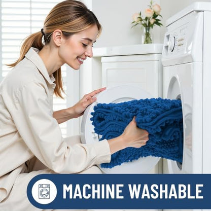 Smiry Bathroom Rugs 36X24, Extra Soft Rubber Backing Chenille Bath Mats