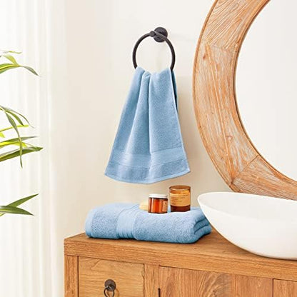 COZYART Luxury Hand Towels 4 PCS, Light Blue 100% Turkish Cotton 650 GSM