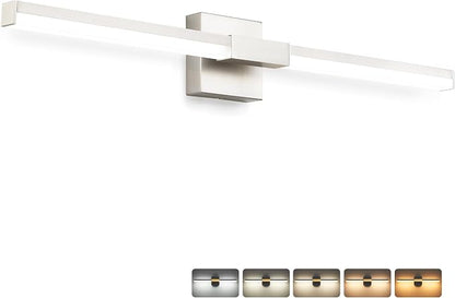 SOLFART Bathroom Vanity Light 32-Inch: Brushed Nickel LED Bar Dimmable 5 Color Temperature 360 Degree Rotation Bathroom Light Fixtures ETL IP44