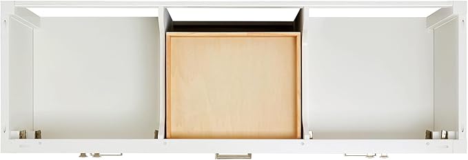 ARIEL Cambridge 66-inch Bathroom Vanity with Sink,Solid Wood, 1.5-inch Carrara White Quartz Countertop & Backsplash, Double Oval Porcelain Sink, 4 Soft Closing Doors, 6 Dovetail Drawers, White