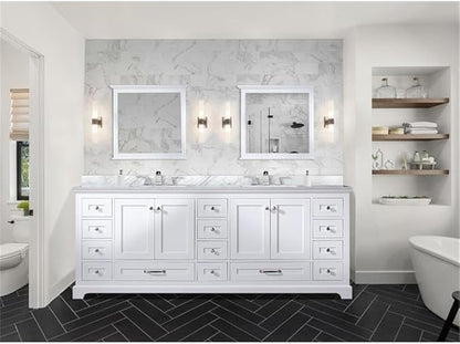 Dukes 84 in. W x 22 in. D White Double Bath Vanity