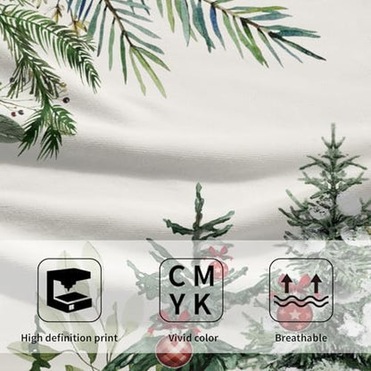 Christmas Tree Hand Towels Set of 2, 14x28 in Winter Forest Pine Cones Picks Bells Absorbent Quick Drying Kitchen Tea Towel Washcloths for Bathroom Hotel Holiday Seasonal Decor
