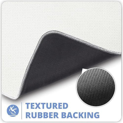 Bosap Toilet Rugs U Shaped Bathroom Rug,Machine Washable Non Slip Quick Dry Super Absorbent Ultra Thin Toilet Mats for Bathroom Toilet.Cream,1'8"x2'(20x24inch)