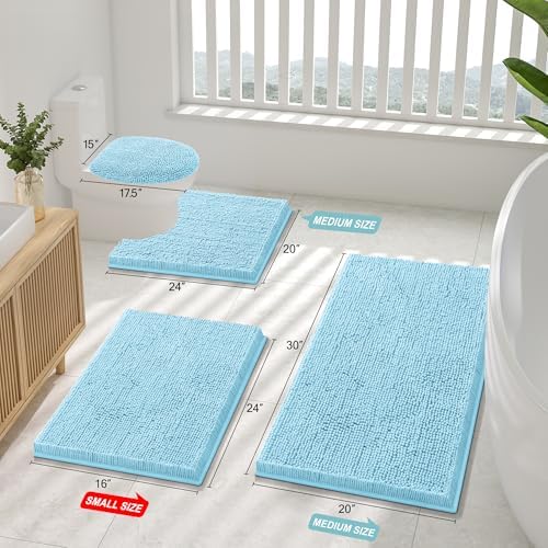 Smiry Bathroom Rugs 36X24, Luxury Chenille Extra Soft Absorbent Bath Mat