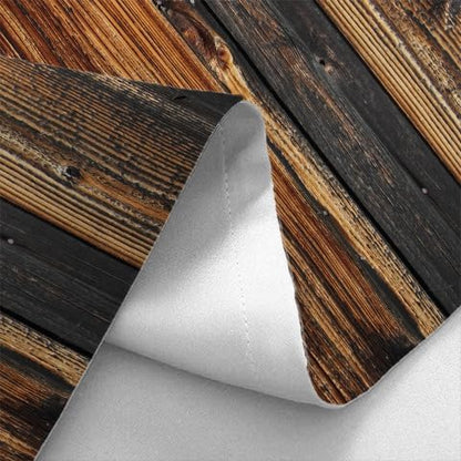 Wooden Board Brown Rustic Shower Curtain, Farmhouse Barn Door Cloth Set for Bathroom, Vintage Countryside Wood Board Fabric Bathroom Decor Curtains, Waterproof Bathroom Sets with Hooks, 72"x72"
