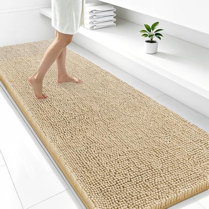 Smiry Bathroom Rugs 47X24, Luxury Chenille Extra Soft Absorbent Bath Mat