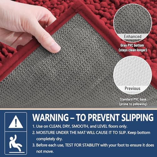 Arotive Bathroom Rugs Mat 36x24, Soft Absorbent Chenille Shaggy Bath Mat