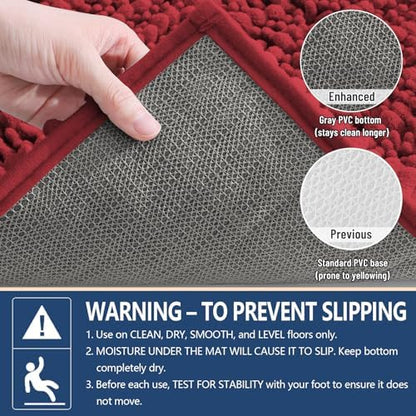 Arotive Bathroom Rugs Mat 60x24, Soft Absorbent Chenille Shaggy Bath Mat