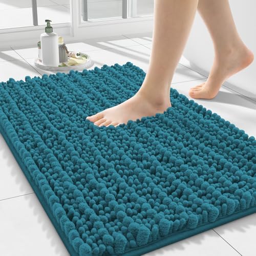 Smiry Bathroom Rugs 24X16, Extra Soft Rubber Backing Chenille Bath Mats