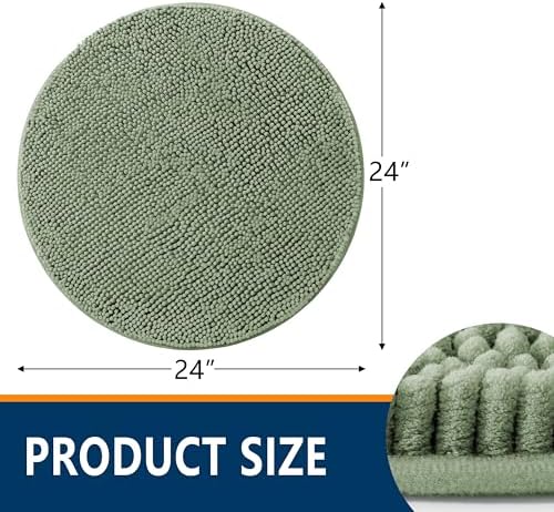 Smiry Round Bathroom Rugs 24X24, Chenille Extra Soft Absorbent Bath Mat