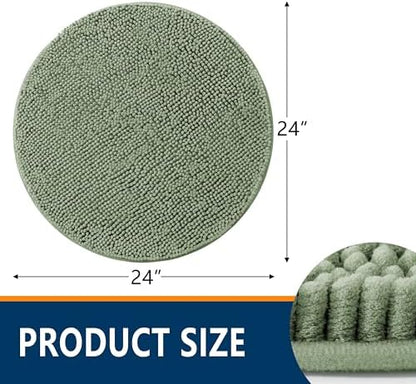Smiry Round Bathroom Rugs 24X24, Chenille Extra Soft Absorbent Bath Mat