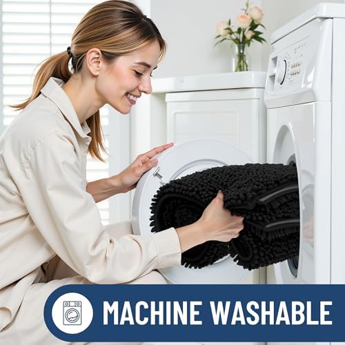 Smiry Bathroom Rugs 120X24, Luxury Chenille Extra Soft Absorbent Bath Mat