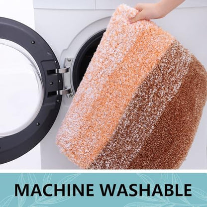 Arotive Microfiber Bathroom Rugs, Soft Absorbent Contour Toilet Rugs, 24x20