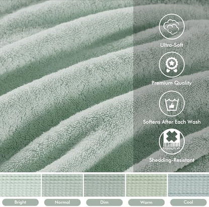 Madison Park Cotton Bath Sheet 2 Piece Oversized, 800GSM, 34" x 68" Seafoam