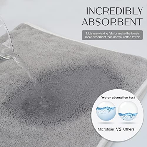KinHwa Hand Towels for Bathroom, Microfiber Face Towels, 16x30 Inch, 2 Pack