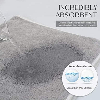 KinHwa Hand Towels for Bathroom, Microfiber Face Towels, 16x30 Inch, 2 Pack