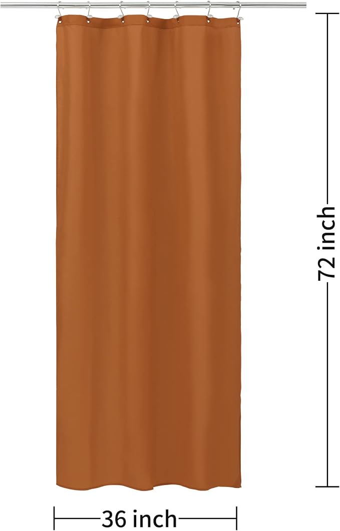 ALYVIA SPRING Stall Waterproof Fabric Shower Curtain or Liner Orange, 36x72 | 2 Magnets, Soft Cloth & Hotel Quality, Machine Washable, Light-Weight, Stall Size