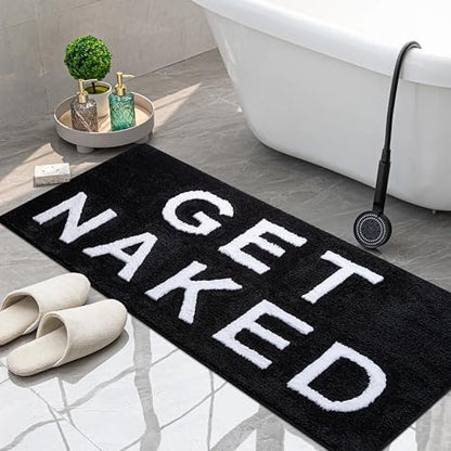KOEXM Get Naked Bath Mat Long Runner Mat Cute Large Bathroom Rugs