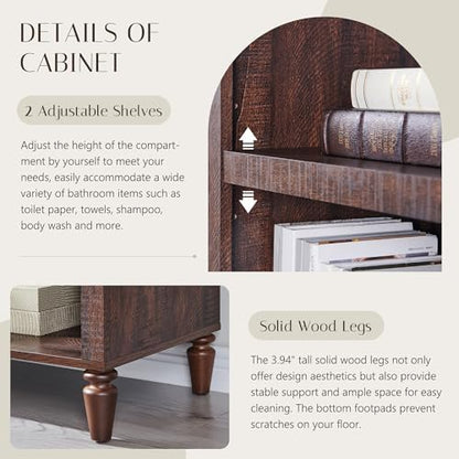 IFBUY 76" Arched Bathroom Storage Cabinet, Large Arched Cabinet, Brown