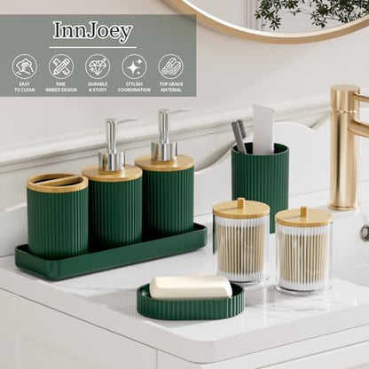 10PC Bathroom Accessories Set - Dark Green Bathroom Decor Sets