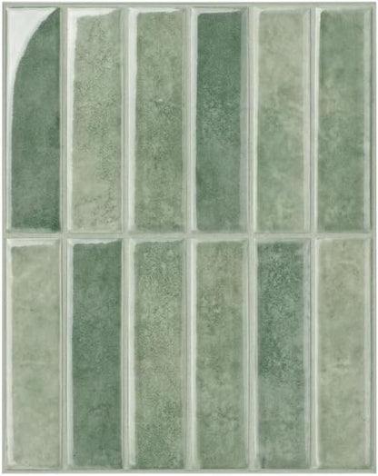 10-Sheet Peel and Stick Backsplash Stick on Tile, Thick Self-Adhesive Wall Panels for Bathroom Vanity, Coffee Bar & Accent Walls (Sage Green)