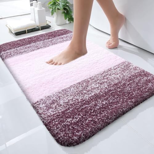 OLANLY Small Bathroom Rugs 24x16, Extra Soft Absorbent Microfiber Bath Rugs