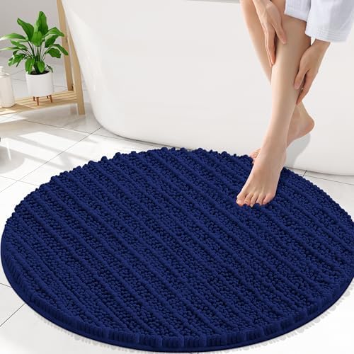 Smiry Bathroom Rugs Round 30X30, Extra Soft Rubber Backing Bath Mats