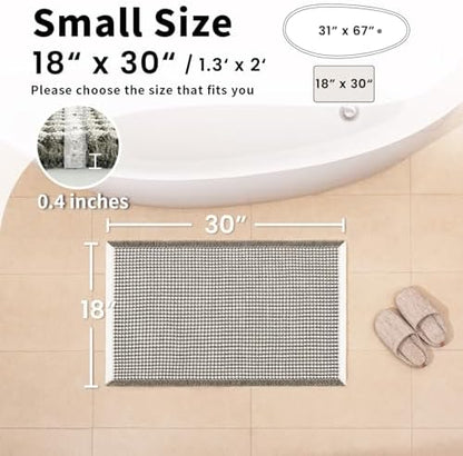 Waffle Bath Mat, Boho Bathroom Rugs Non Slip Washable, 18" x 30"