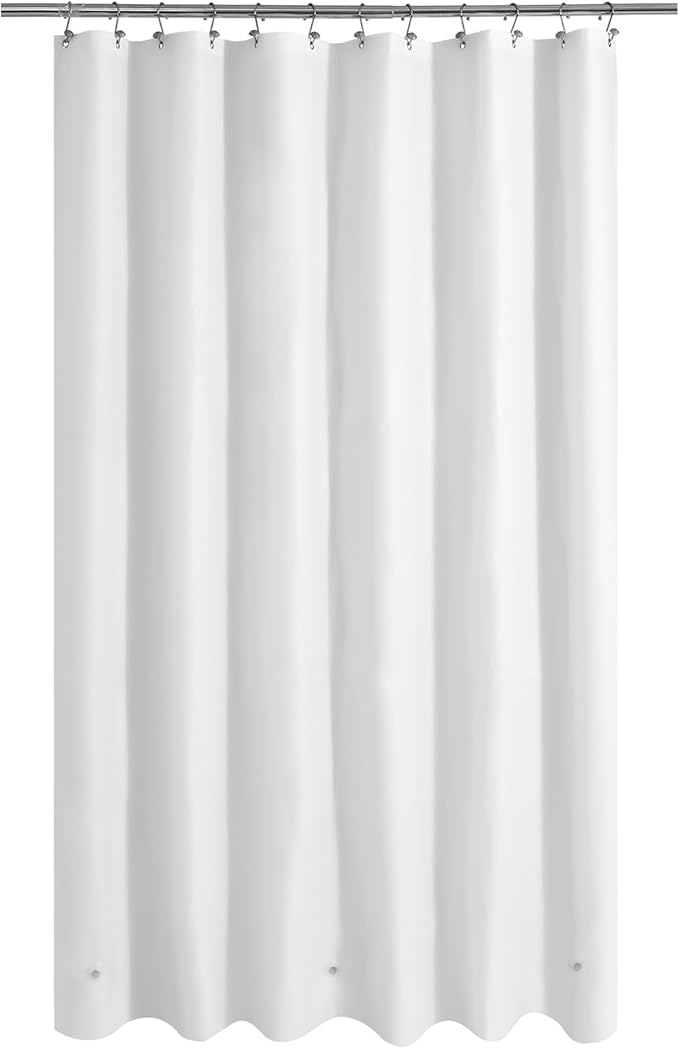 Mrs Awesome 72x96 Extra Long Shower Curtain Liner White | 3 Bottom Magnets,12 Rustproof Grommets,Water Proof Lightweight PEVA,72W x 96H for Bathroom Extra Long Size