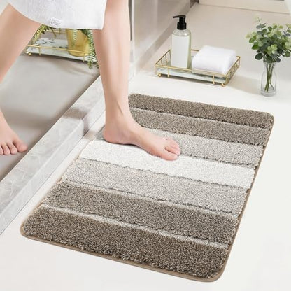 COSY HOMEER Bathroom Rugs 24x17,Ultra Soft Absorbent Bath Mat,Brown