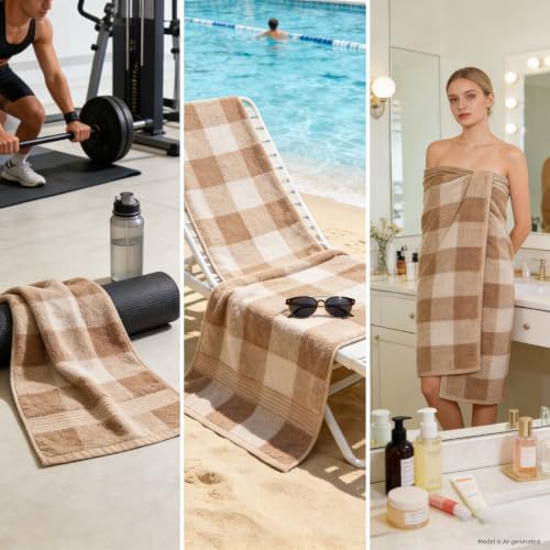 Microfiber Bath Towels Set of 2 - Ultra Soft, Highly Absorbent & Fast Drying Bath Towels, Vacuum Compressed for Storage, Lint-Free & Skin-Friendly for Women, Kids, Sensitive Skin (27x54 Inches)