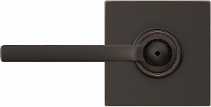 Schlage F40 LAT 625 COL Latitude Lever with Collins Trim Bed & Bath Privacy Door Lock, Bright Chrome