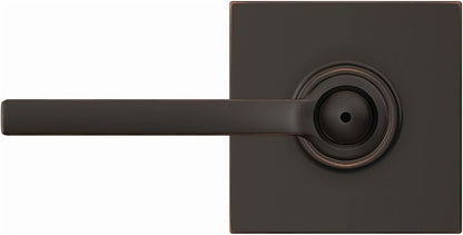 Schlage F40 LAT 625 COL Latitude Lever with Collins Trim Bed & Bath Privacy Door Lock, Bright Chrome