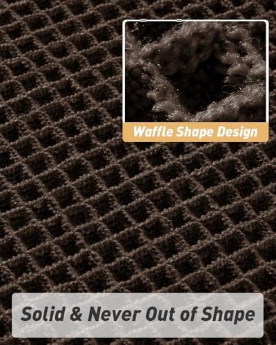 Upgraded Waffle Bath Mat Ultra Absorbent Non Slip Bathroom Mat, 17" x 24"