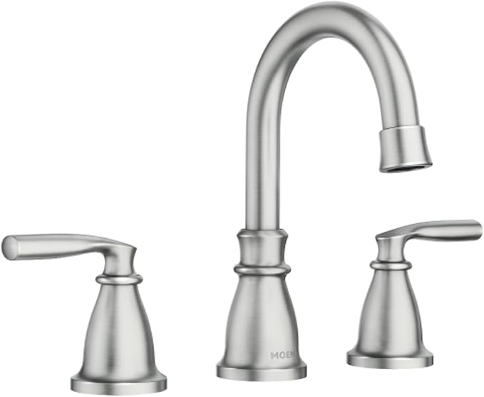 Moen Hilliard 1.2 GPM Widespread Bathroom Faucet with Pop-Up Drain Assembly and Duralock Technology