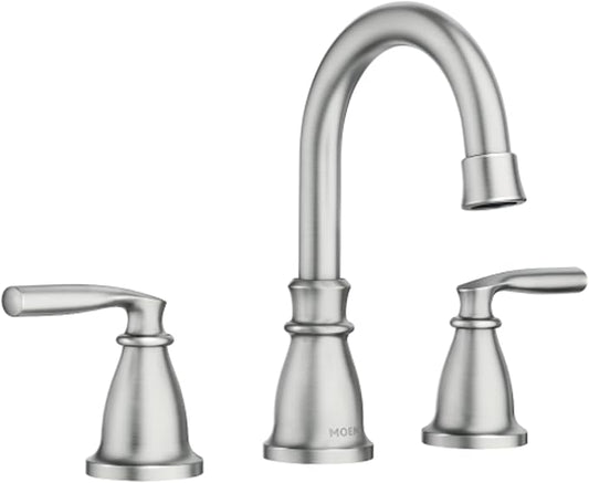 Moen Hilliard 1.2 GPM Widespread Bathroom Faucet with Pop-Up Drain Assembly and Duralock Technology