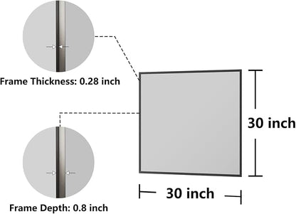 Koonmi Bathroom Mirror for Wall, 30"x30" Black Bathroom Mirror for Over Sink, Shatterproof Tempered Glass Vanity Mirror with Anti-Rust Aluminum Alloy Frame, Hang Horizontally or Vertically