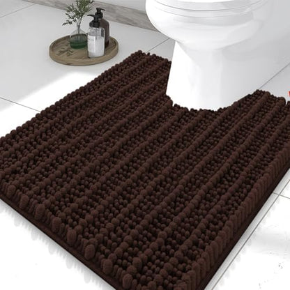 Smiry Bathroom Toilet Rugs U Shaped 24X20, Chenille Bath mats for Toilet