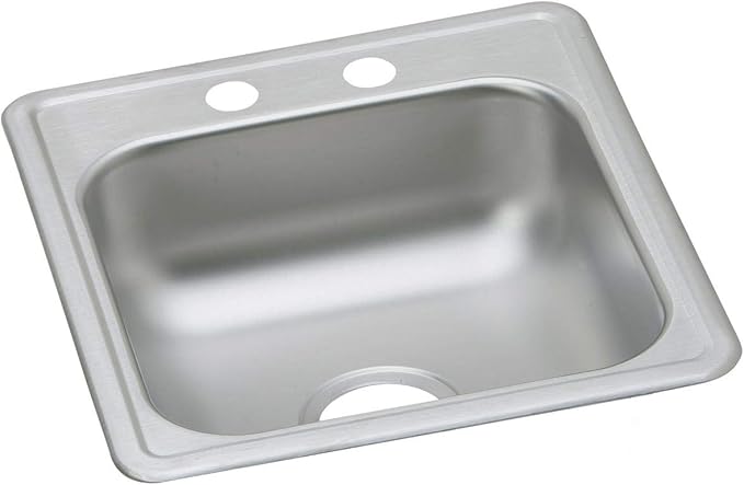 Elkay Dayton D117212 Single Bowl Top Mount Bar Sink, 17 x 21, Stainless Steel