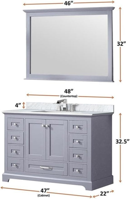 Dukes 48 in. W x 22 in. D Dark Grey Single Bath Vanity