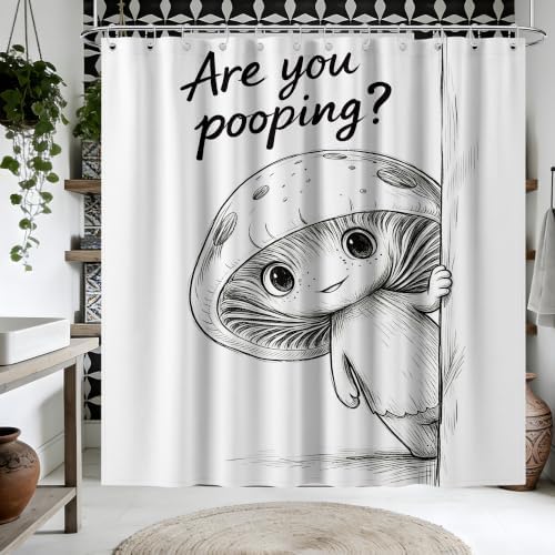 Extra Tall Shower Curtain XL Funny Mushroom Kids, 70 x 84 Inchs
