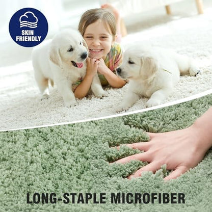 TECHMILLY Super Soft Shaggy Bathroom Rugs, Absorbent Thick Non Slip Microfiber Bath Rugs, Quick Dry Machine Washable Bath Mat for Bathroom Floor, Bathtub and Shower 20"x32"