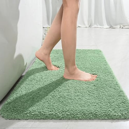 LOCHAS Bathroom Rugs 36x24 Inch, Microfiber Bath Rug Non Slip, Sage Green