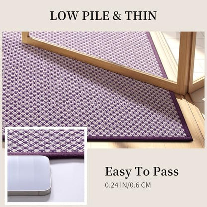 YIHOUSE Purple Bathroom Rugs Sets 2 Pieces,Thin Bath Mat Quick Dry